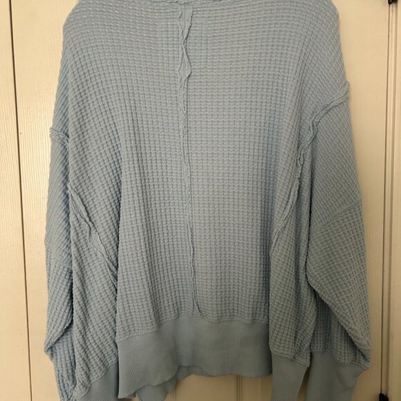 Aerie Blue Waffle Sweater - Picture 2 of 3